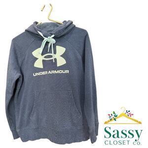 ✨ UNDER ARMOUR Gray Green Speckle Tech Fleece Hoodie S 🌲